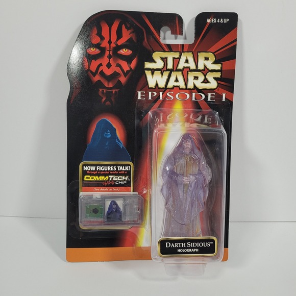 Hasbro Other - Star Wars Episode I Darth Sidious Holograph Action Figure CommTech Chip 1999 NEW